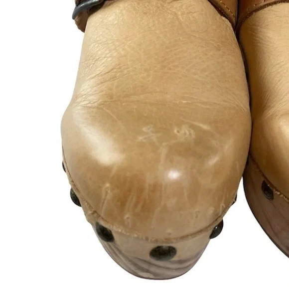 Free People Shoes Culver City Clogs Leather Camel Tan Boho Hippie Sz. 40 / 9-9.5 - Picture 15 of 15